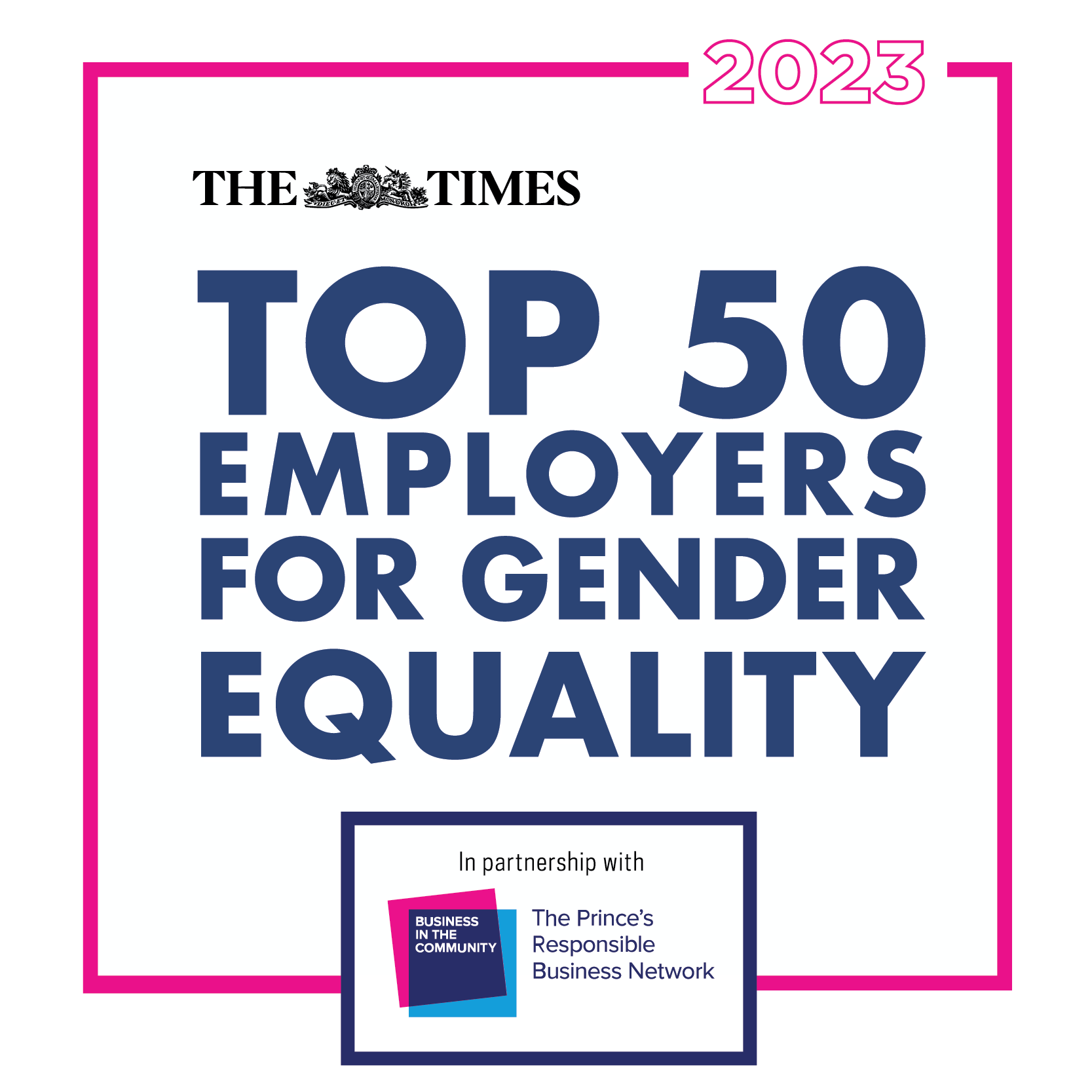 The Times Top 50 Employers for Gender Equality 2023 logo